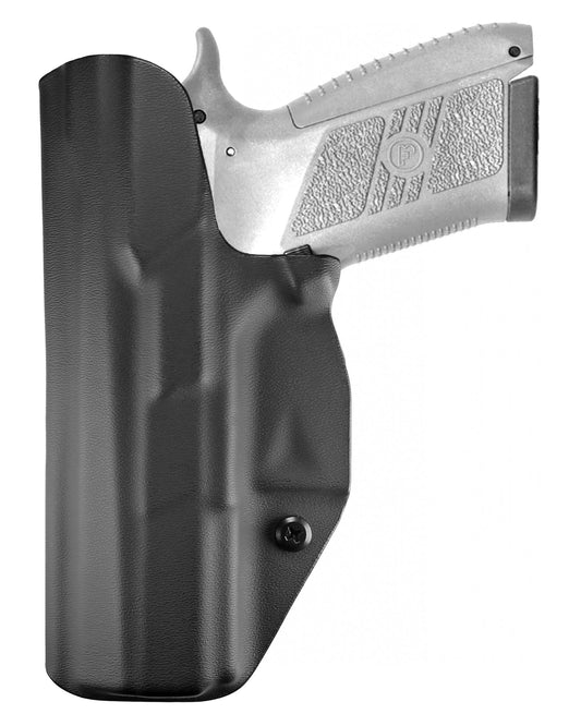 Coldre Kydex Cobra para CZ P-07, porte interno (IWB), mao destro, cor preto, traseira.
