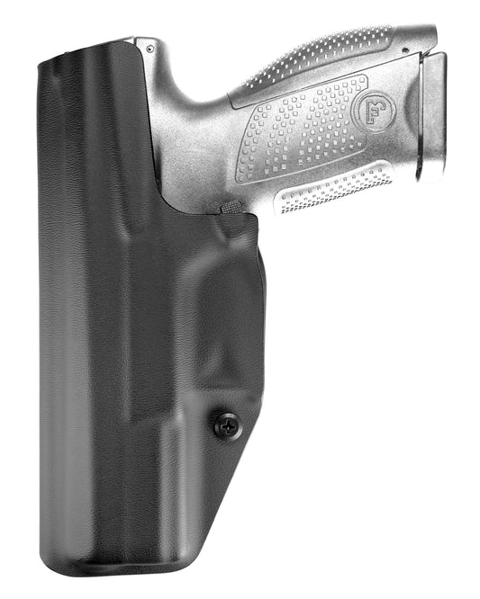 Coldre Kydex Cobra para CZ P-10 C, porte interno (IWB), mao destro, cor preto, traseira.