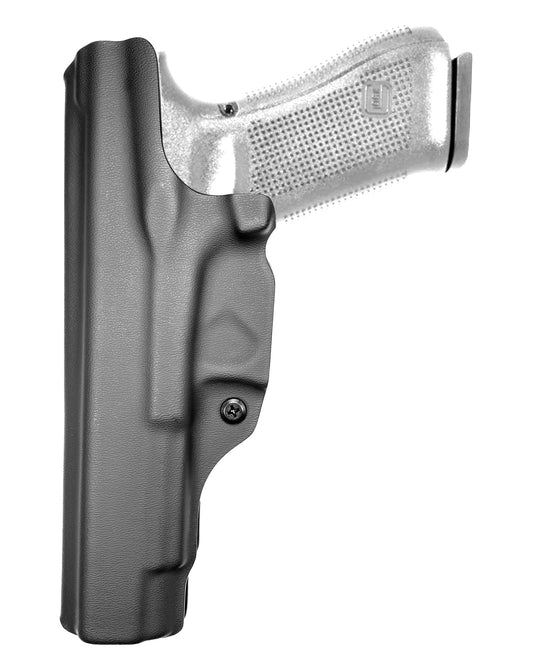 Coldre Kydex Cobra para Glock G34, porte interno (IWB), mao destro, cor preto, traseira.