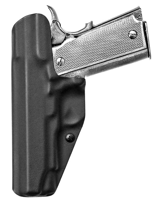 Coldre Kydex Cobra para Imbel MD1 GC .380, porte interno (IWB), mao destro, cor preto, traseira.