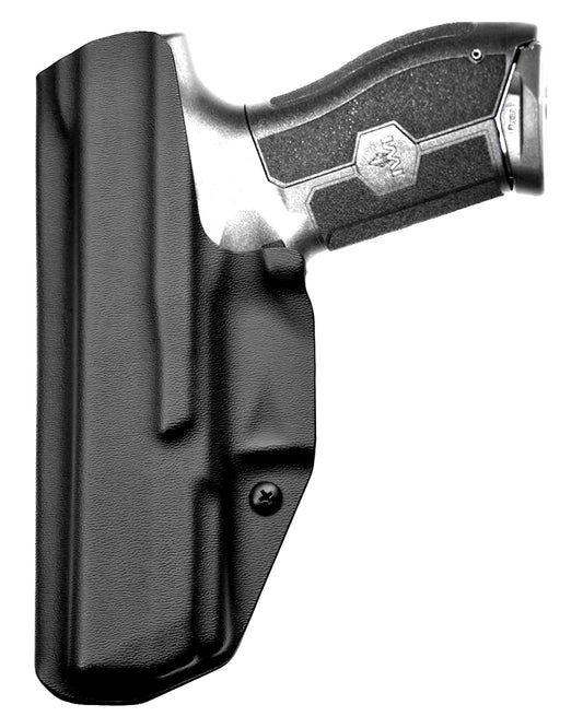 Coldre Kydex Cobra para IWI Masada, porte interno (IWB), mao destro, cor preto, traseira.