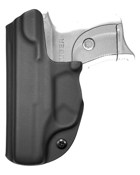 Coldre Kydex Cobra para Ruger EC9s, porte interno (IWB), mao destro, cor preto, traseira.