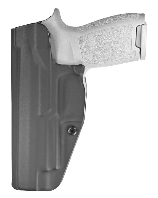 Coldre Kydex Cobra para SIG P320 M17, porte interno (IWB), mao destro, cor preto, traseira.