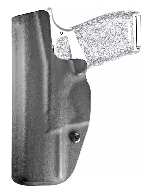 Coldre Kydex Cobra para Springfield Hellcat PRO, porte interno (IWB), mao destro, cor preto, traseira.