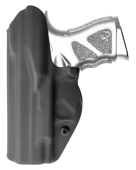 Coldre Kydex Cobra para Taurus TH Compact (série), porte interno (IWB), mao destro, cor preto, traseira.