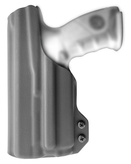 Imagem ilustrativa: coldre velado destro com lanterna compacta em Kydex, verso