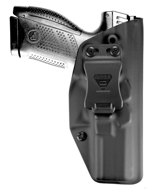 Coldre velado Cobra em Kydex para CZ P10C, vista frontal