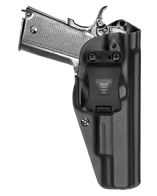 Coldre velado Cobra em Kydex para Imbel MD5, vista frontal