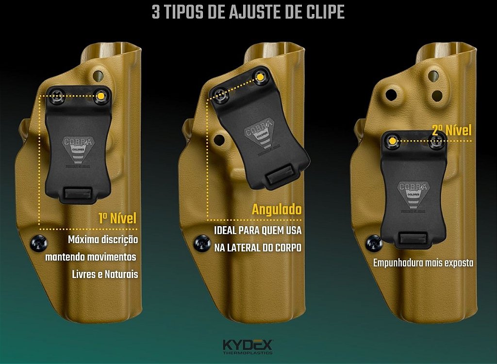 Coldre Velado para GX4 Carry, GX4 XL, .38 TPC com Lanterna Olight PL-Mini 3 — Kydex