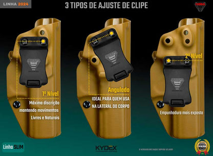 Coldre Velado para GX4 Carry, GX4 XL, .38 TPC com Lanterna Streamlight TLR-7A — Kydex