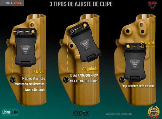 Coldre Velado para GX4 Carry, GX4 XL, .38 TPC com Lanterna Streamlight TLR-7A — Kydex