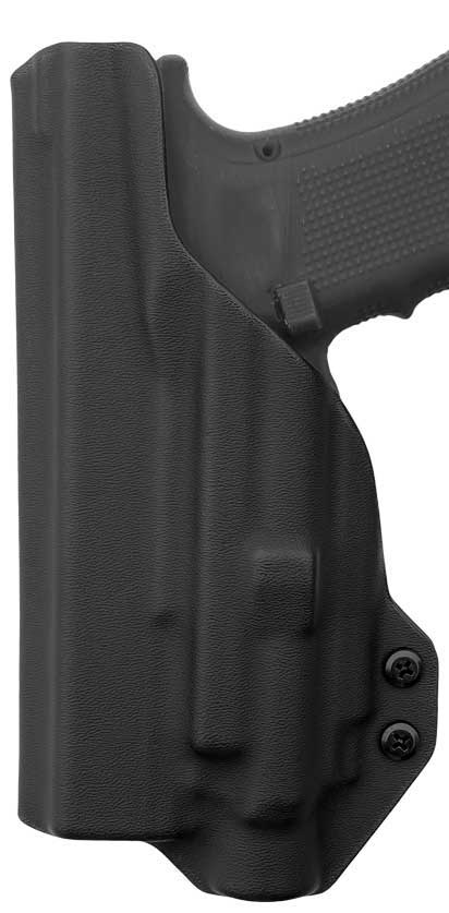 Coldre Velado para G17, G22 Gen3 e Gen4 com Lanterna Olight Baldr Pro — Kydex