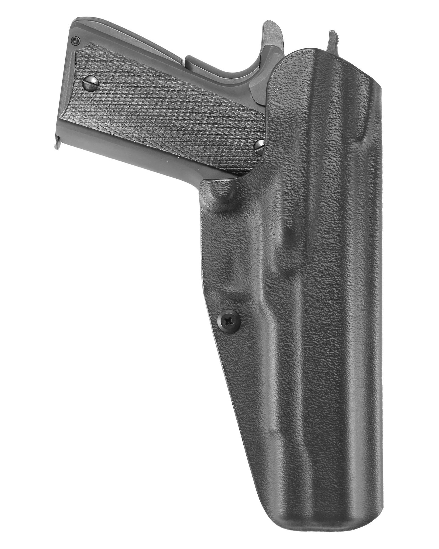 Coldre Kydex Cobra para Full, porte interno (IWB), mao canhoto, cor preto, traseira.
