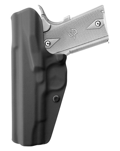 Coldre Kydex Cobra para Commander, porte interno (IWB), mao destro, cor preto, traseira.