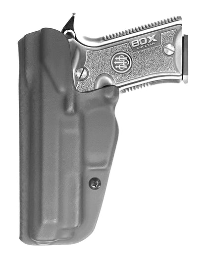 Coldre Kydex Cobra para Beretta 80X Cheetah, porte interno (IWB), mao destro, cor preto, traseira.