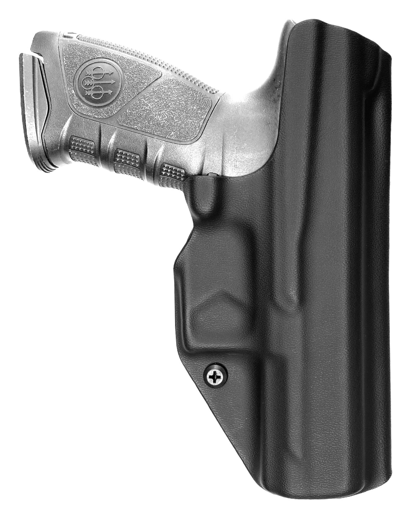 Coldre Kydex Cobra para Beretta APX, porte interno (IWB), mao canhoto, cor preto, traseira.