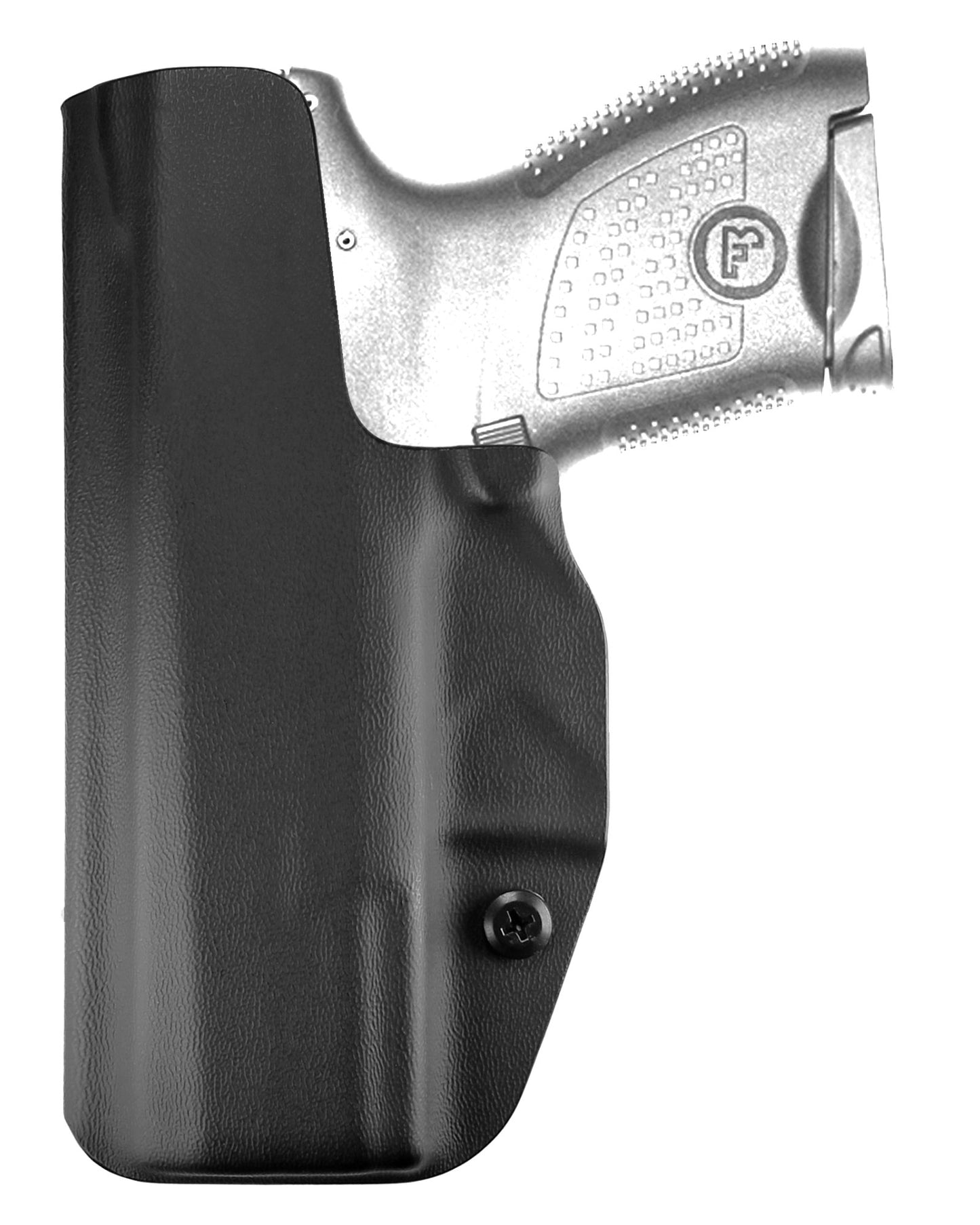 Coldre Kydex Cobra para CZ P-10 M, porte interno (IWB), mao destro, cor preto, traseira.