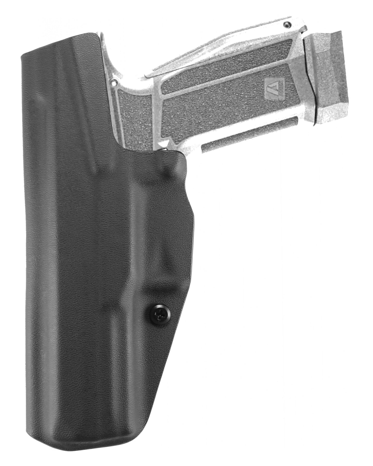 Coldre Kydex Cobra para Delta L, porte interno (IWB), mao destro, cor preto, traseira.
