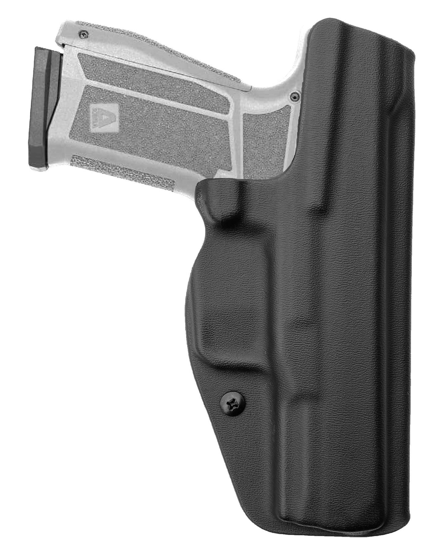 Coldre Kydex Cobra para Delta M, porte interno (IWB), mao canhoto, cor preto, traseira.