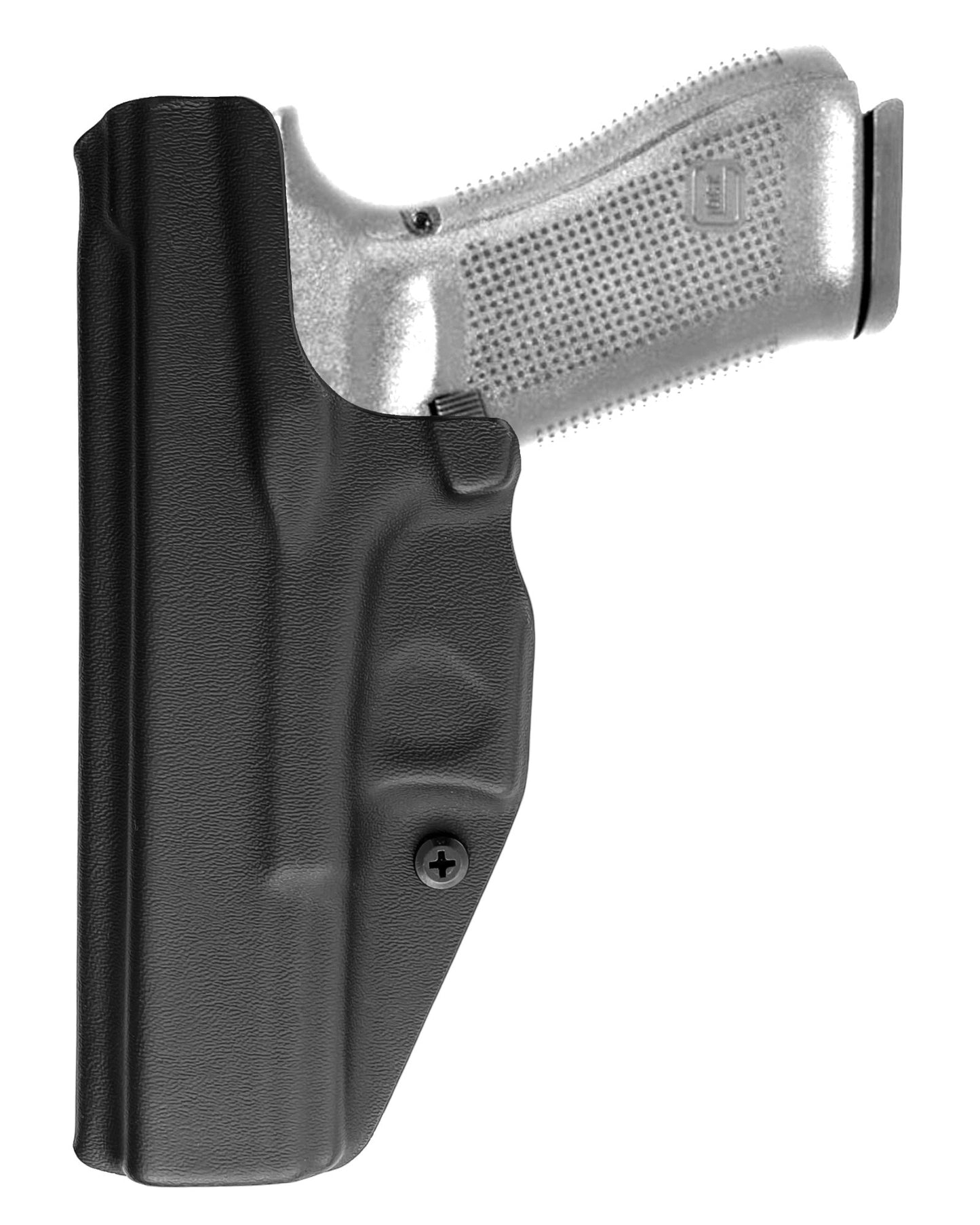 Coldre Kydex Cobra para Glock G22 Gen 5, porte interno (IWB), mao destro, cor preto, traseira.