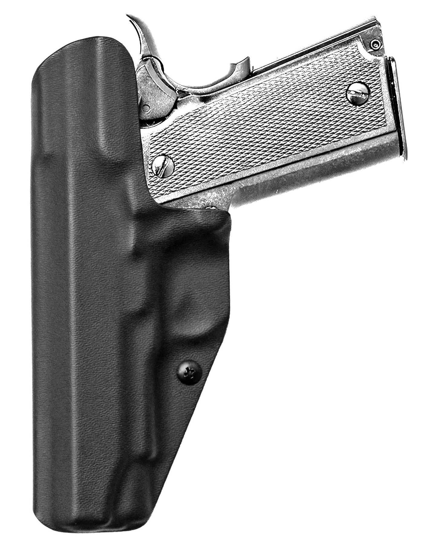 Coldre Kydex Cobra para Imbel MD1 GC .380, porte interno (IWB), mao destro, cor preto, traseira.