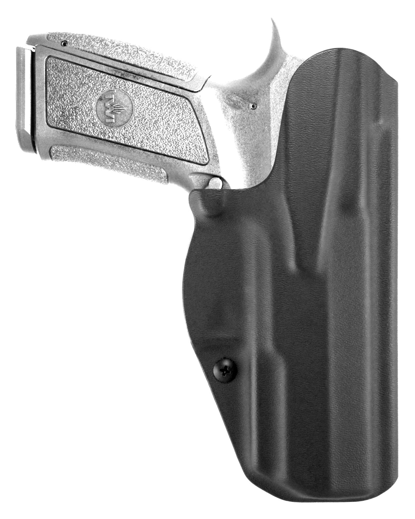 Coldre Kydex Cobra para IWI Jericho PSL, porte interno (IWB), mao canhoto, cor preto, traseira.