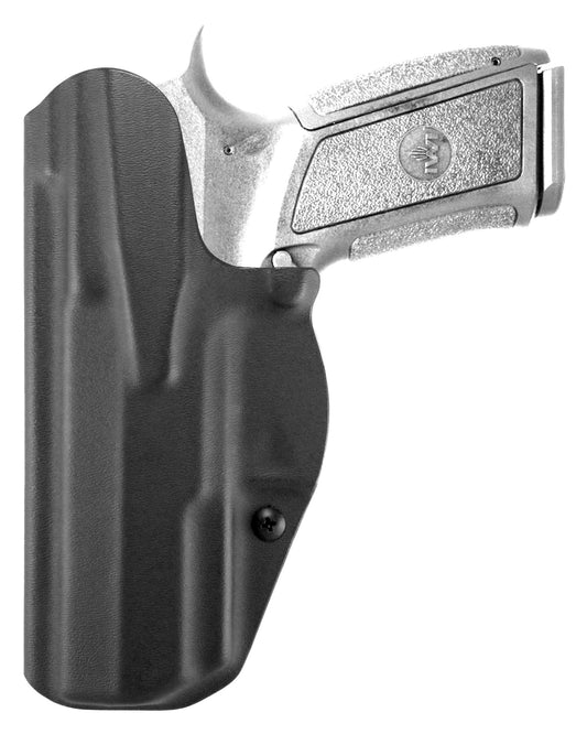 Coldre Kydex Cobra para IWI Jericho PSL, porte interno (IWB), mao destro, cor preto, traseira.