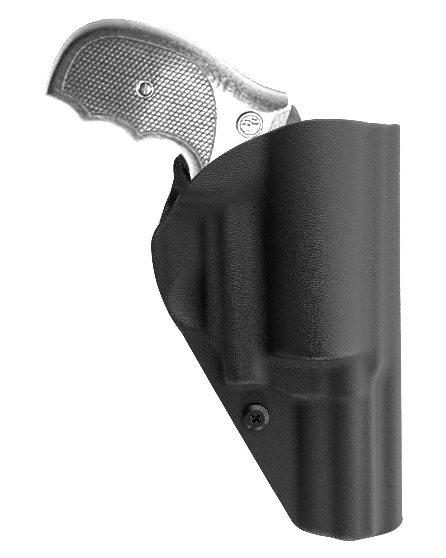 Coldre Kydex Cobra para Rossi RP63, porte interno (IWB), mao canhoto, cor preto, traseira.