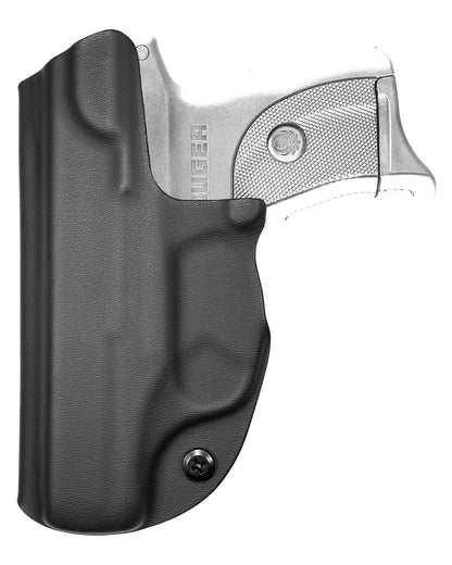 Coldre Kydex Cobra para Ruger EC9s, porte interno (IWB), mao destro, cor preto, traseira.