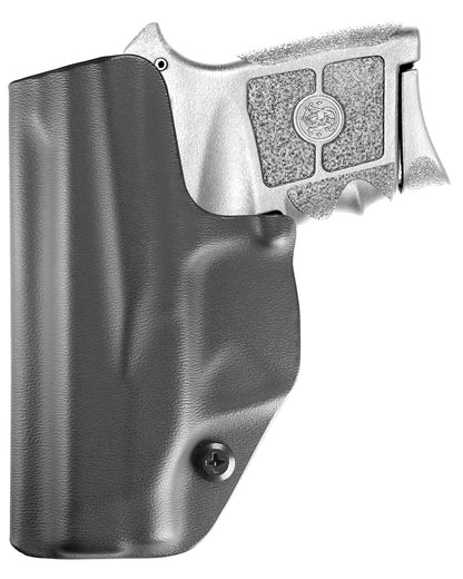Coldre Kydex Cobra para S&W Bodyguard, porte interno (IWB), mao destro, cor preto, traseira.