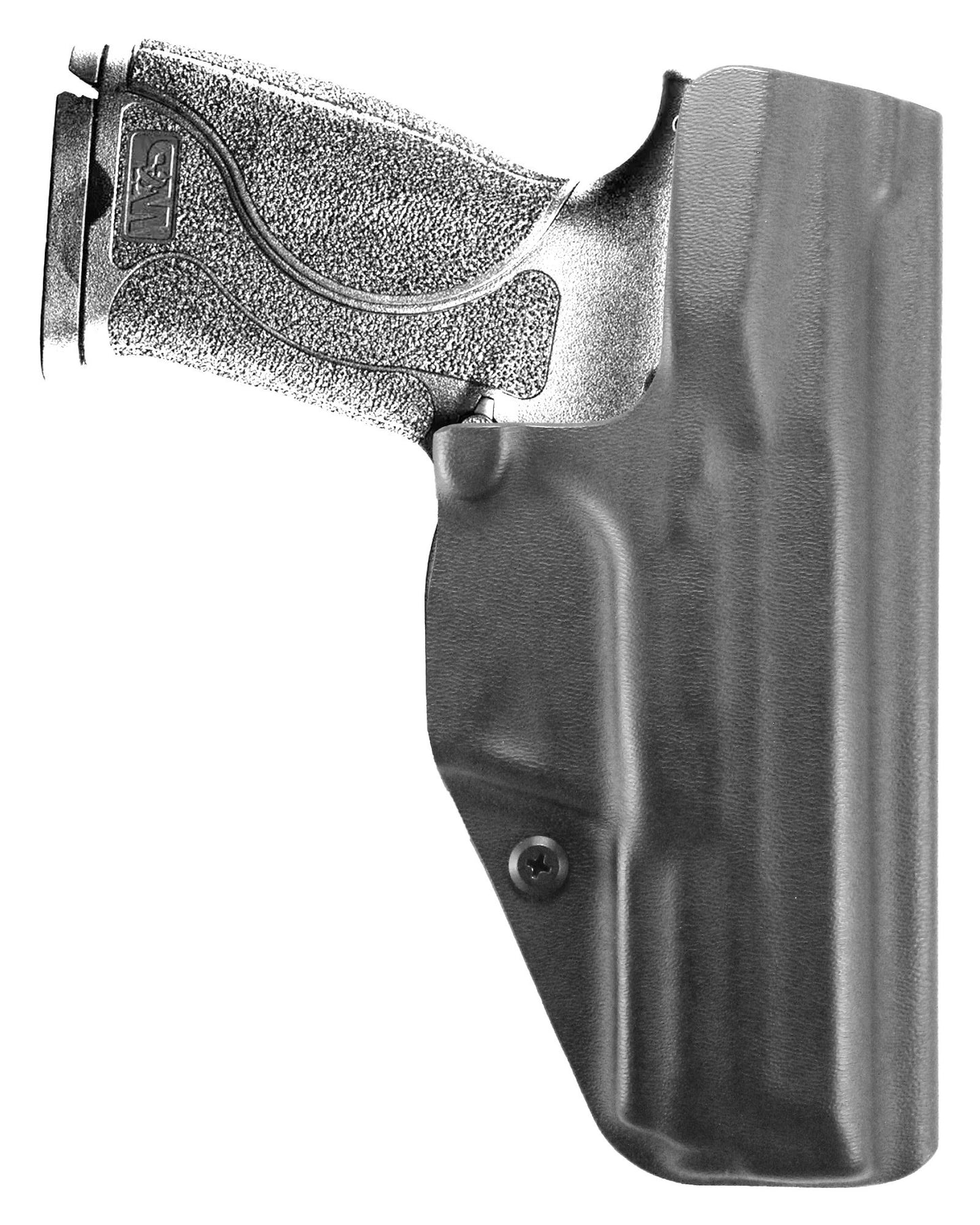 Coldre Kydex Cobra para S&W M&P M2.0, porte interno (IWB), mao canhoto, cor preto, traseira.