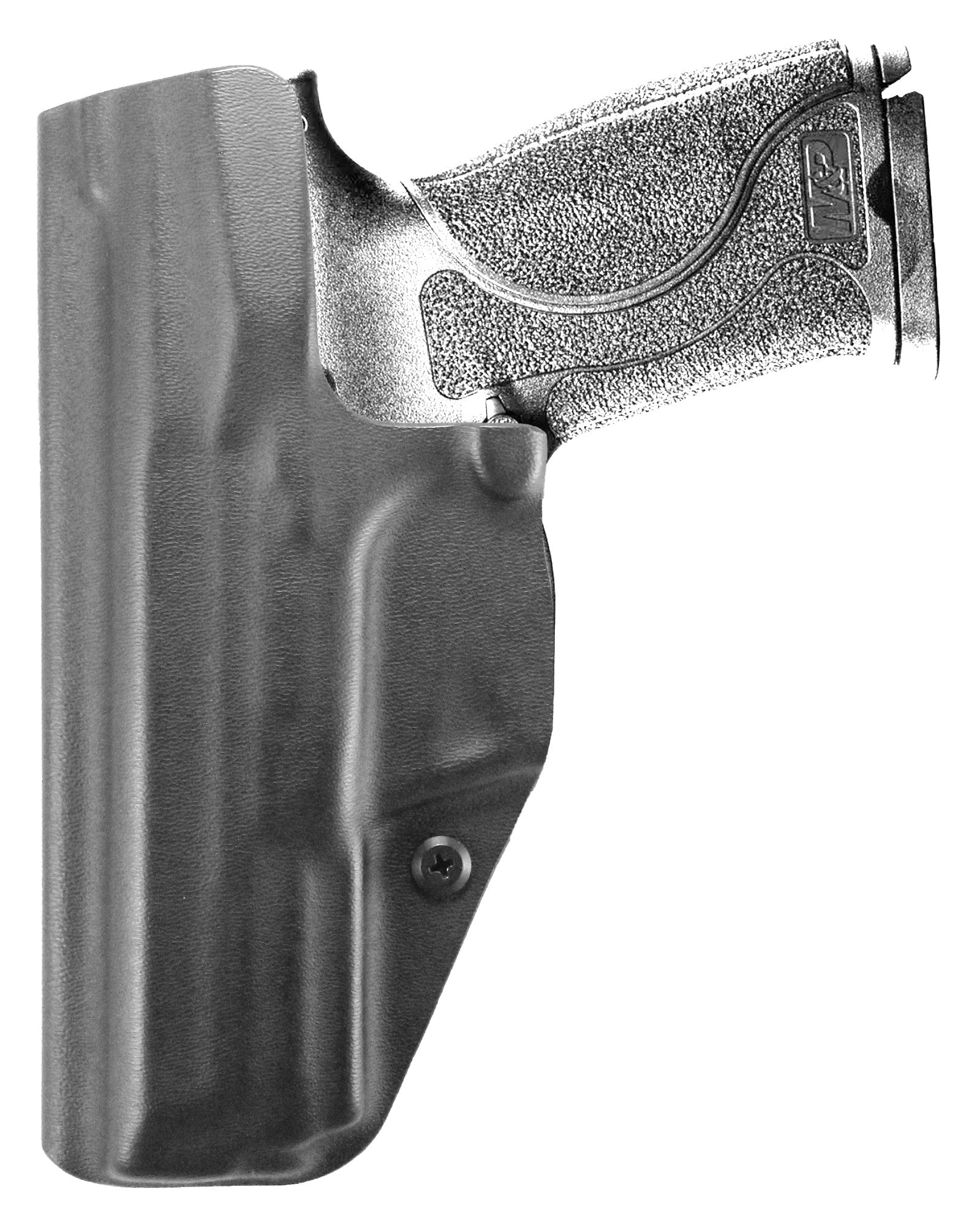 Coldre Kydex Cobra para S&W M&P M2.0, porte interno (IWB), mao destro, cor preto, traseira.