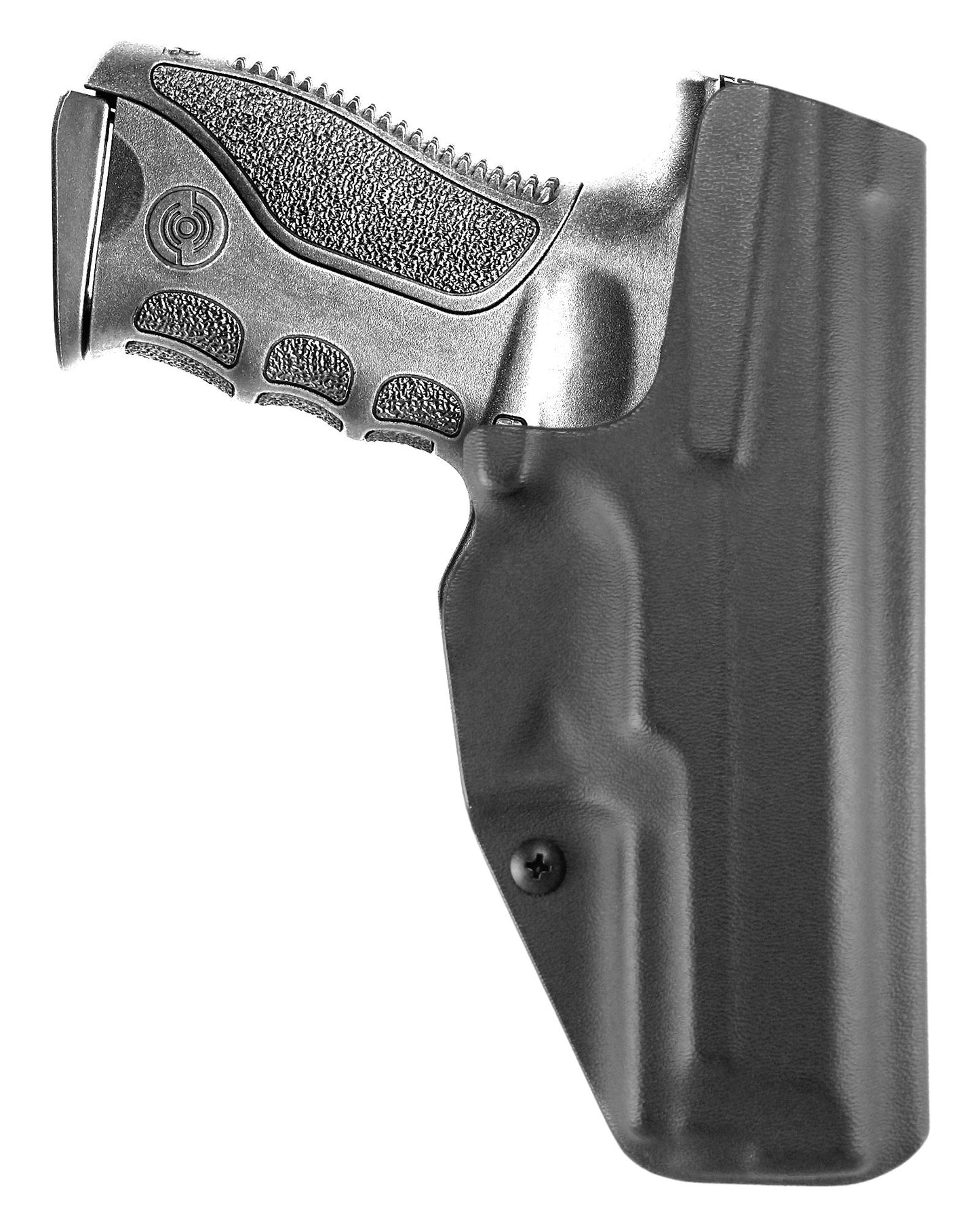 Coldre Kydex Cobra para Stoeger STR-9, porte interno (IWB), mao canhoto, cor preto, traseira.