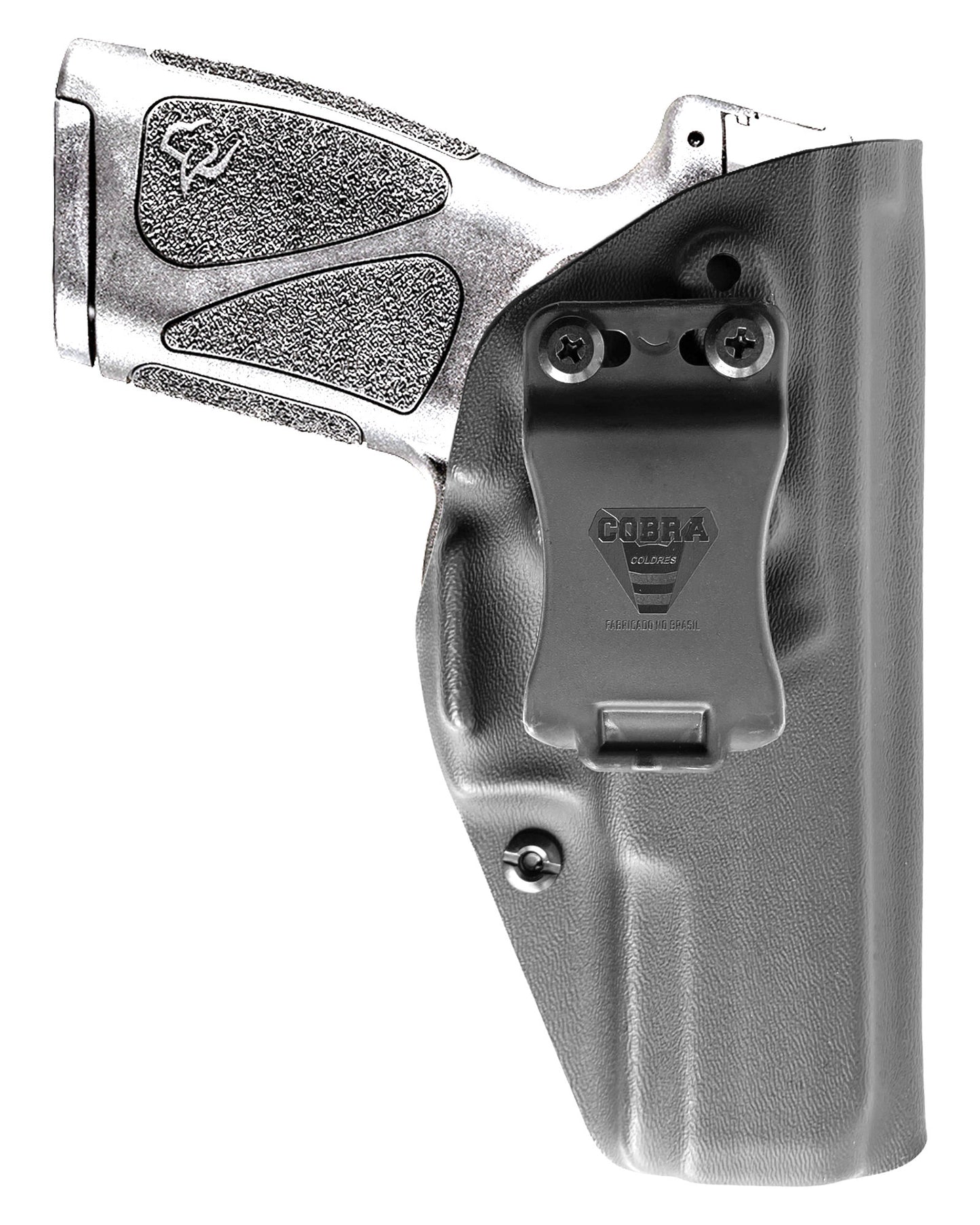 Coldre Kydex Cobra para Taurus G3, porte interno (IWB), mao destro, cor preto, frente.