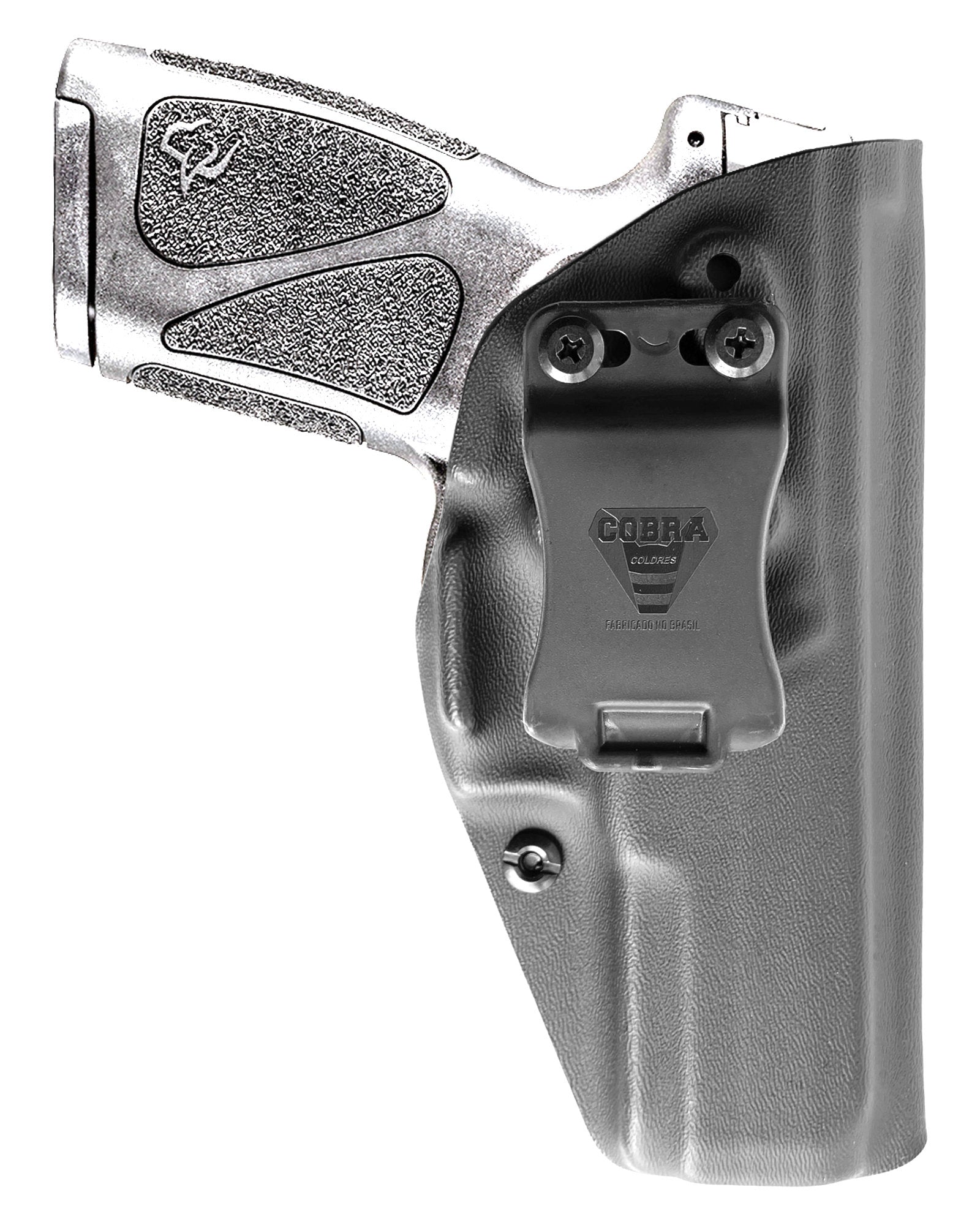Coldre Kydex Cobra para Taurus G3, porte interno (IWB), mao destro, cor preto, frente.