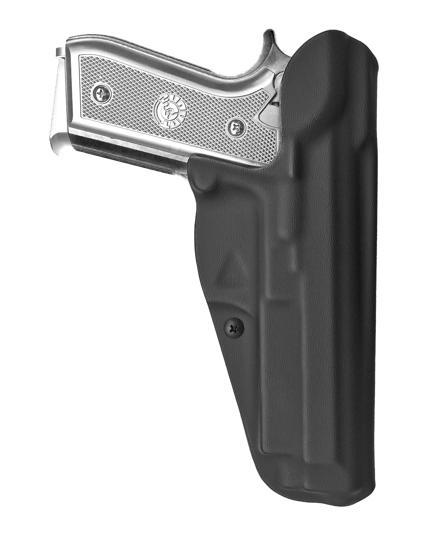 Coldre Kydex Cobra para Taurus PT100, porte interno (IWB), mao canhoto, cor preto, traseira.