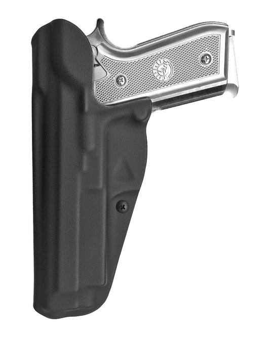 Coldre Kydex Cobra para Taurus PT100, porte interno (IWB), mao destro, cor preto, traseira.