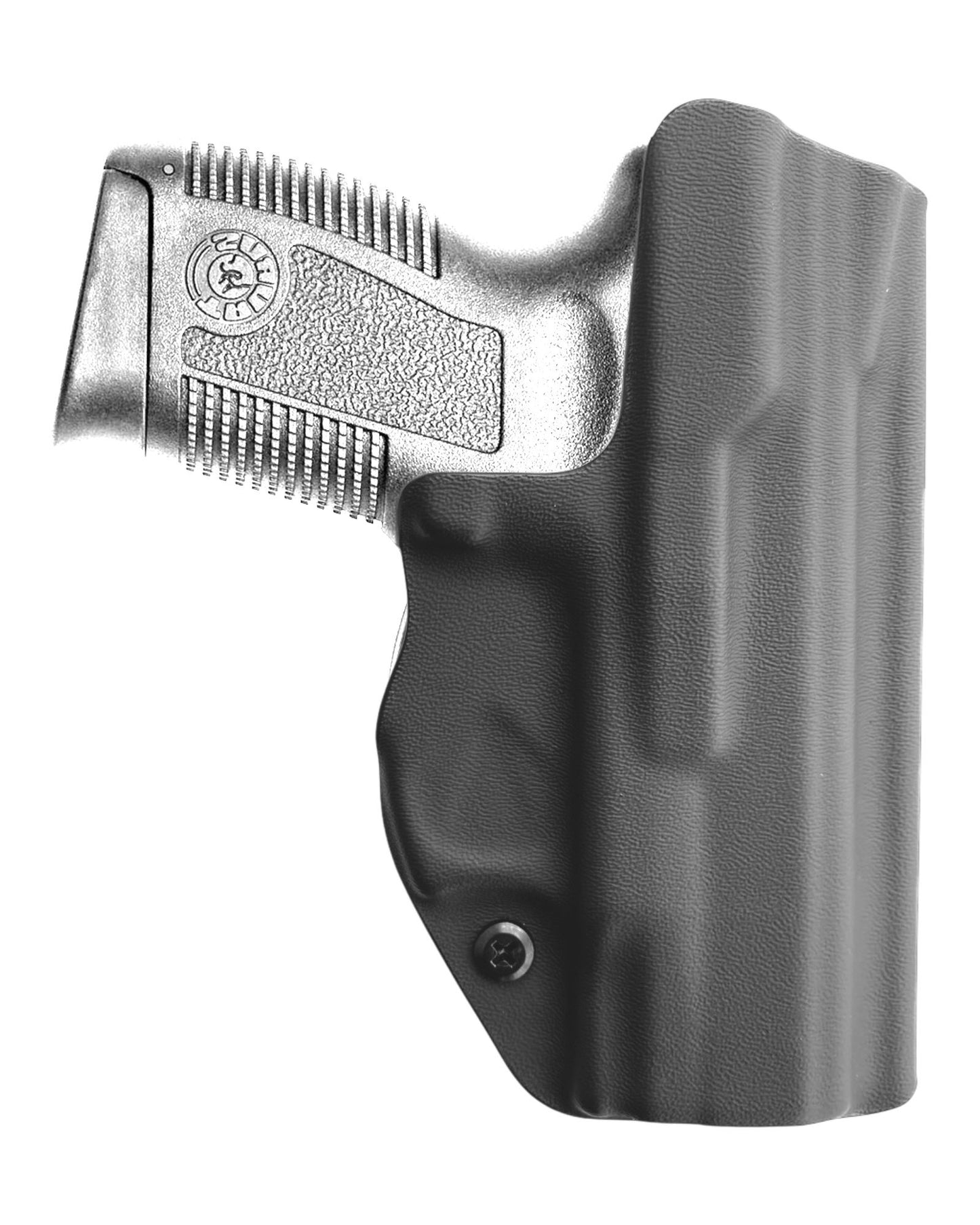 Coldre Kydex Cobra para Taurus PT640-PT638, porte interno (IWB), mao canhoto, cor preto, traseira.