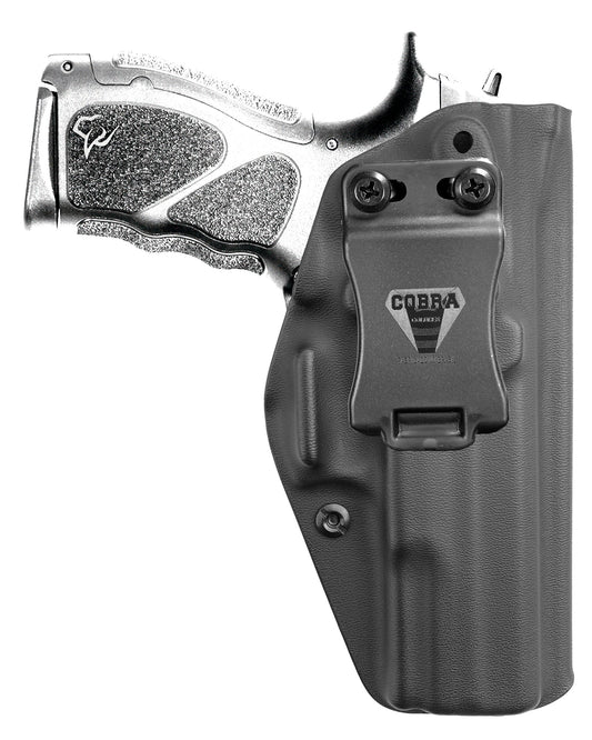 Coldre Kydex Cobra para Taurus PT809, porte interno (IWB), mao destro, cor preto, frente.