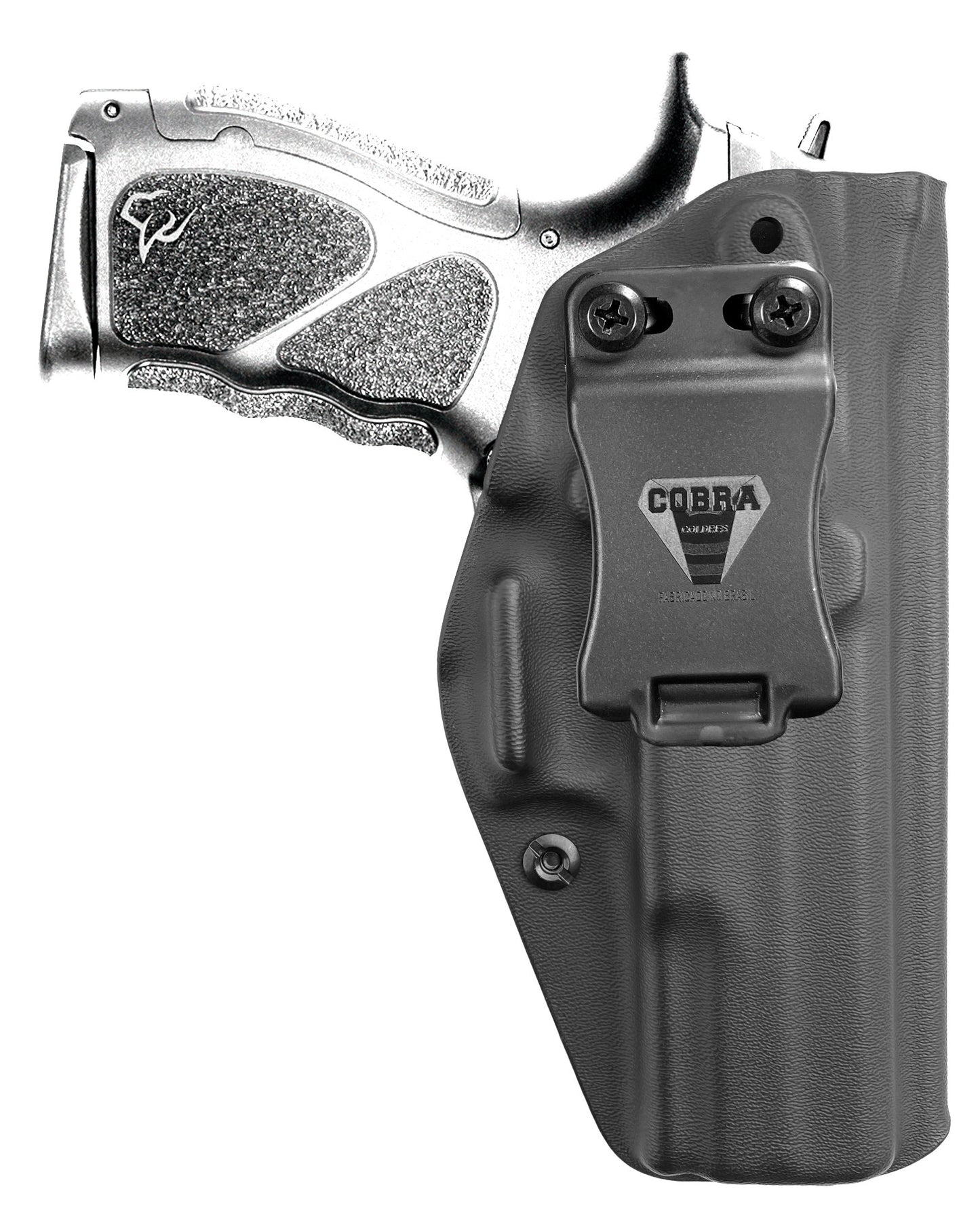 Coldre Kydex Cobra para Taurus TH (série), porte interno (IWB), mao destro, cor preto, frente.
