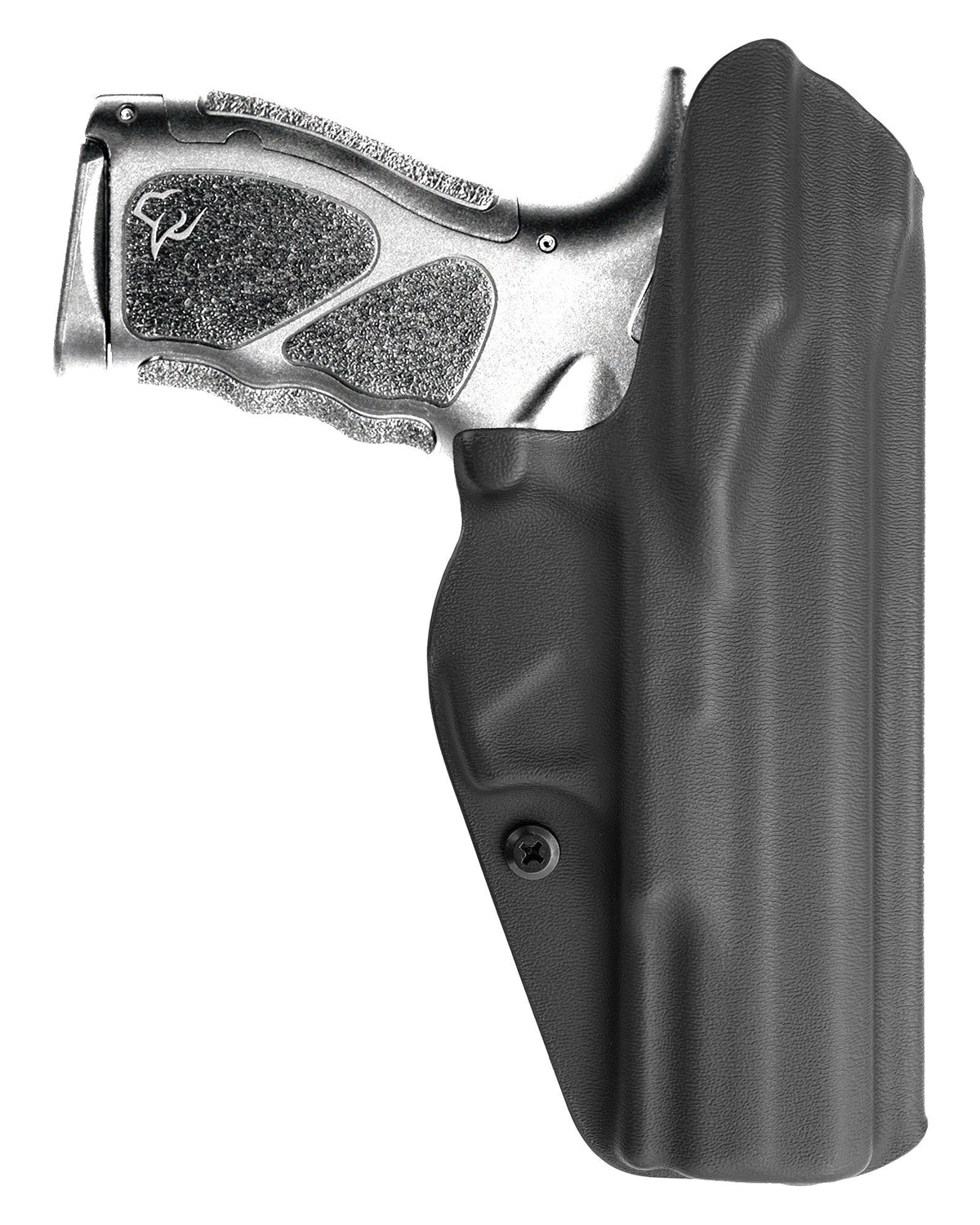 Coldre Kydex Cobra para Taurus PT845, porte interno (IWB), mao canhoto, cor preto, traseira.