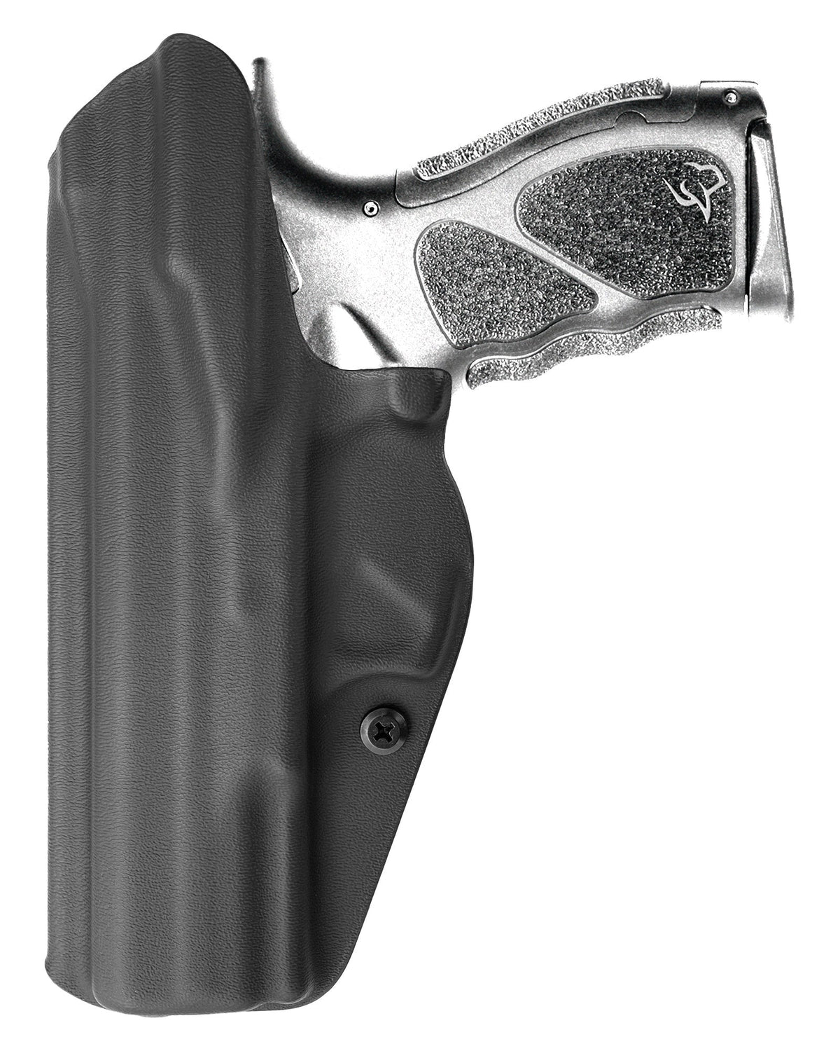 Coldre Kydex Cobra para Taurus PT845, porte interno (IWB), mao destro, cor preto, traseira.