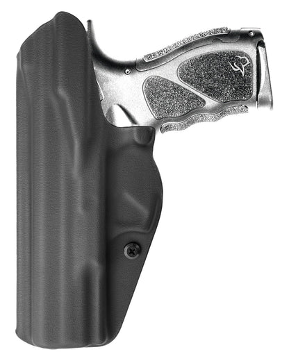 Coldre Kydex Cobra para Taurus PT845, porte interno (IWB), mao destro, cor preto, traseira.