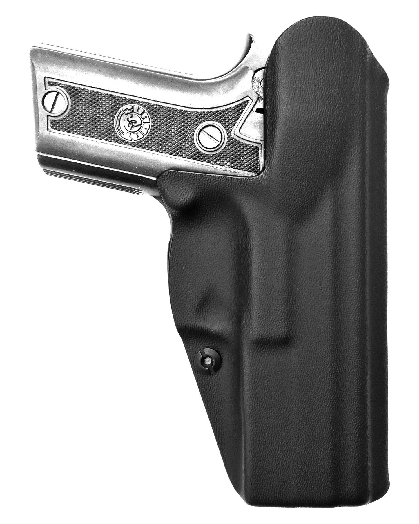 Coldre Kydex Cobra para Taurus PT940, porte interno (IWB), mao canhoto, cor preto, traseira.
