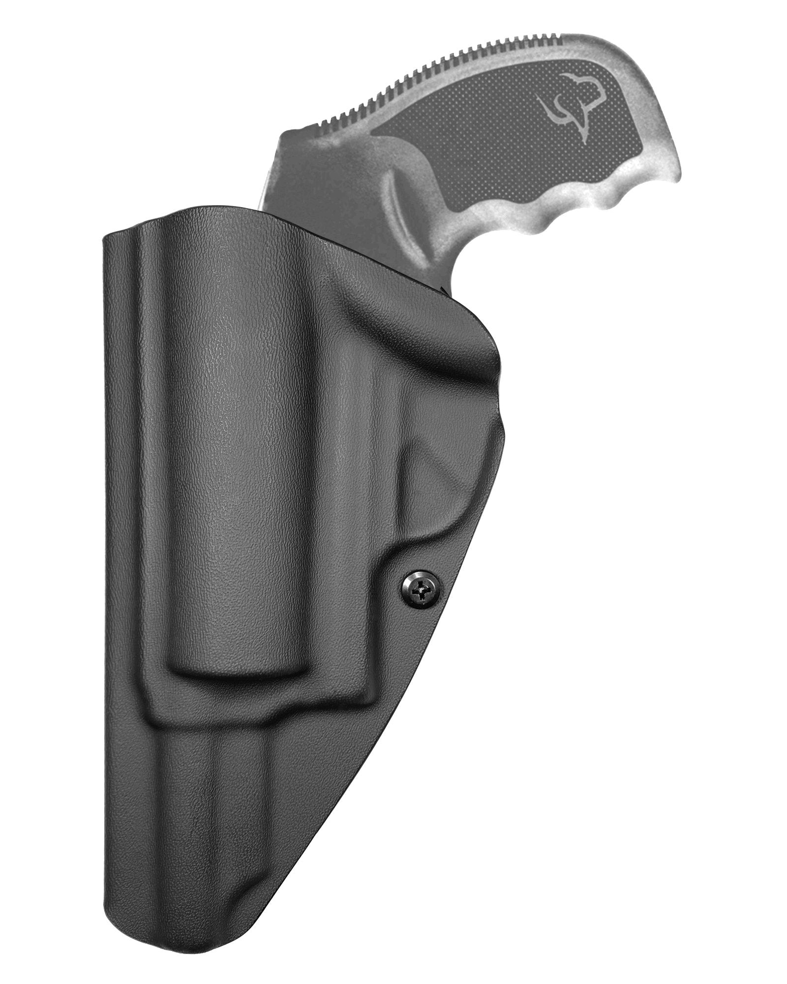Coldre Kydex Cobra para Taurus Judge RT410, porte interno (IWB), mao destro, cor preto, traseira.