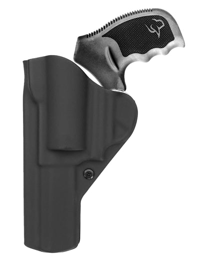 Coldre Kydex Cobra para Taurus RT627 Tracker, porte interno (IWB), mao destro, cor preto, traseira.