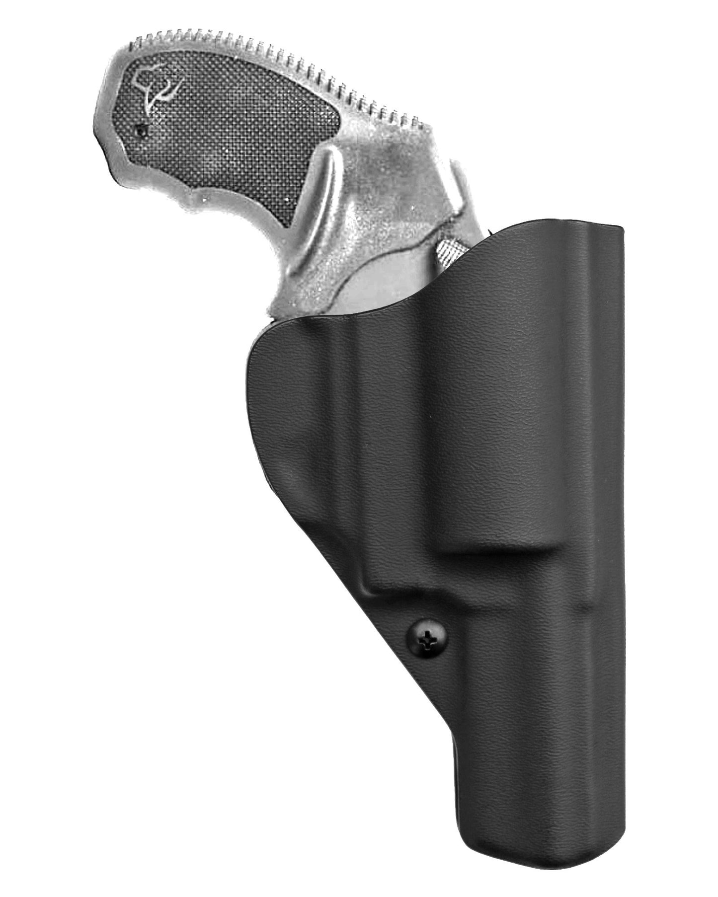 Coldre Kydex Cobra para Taurus RT856, porte interno (IWB), mao canhoto, cor preto, traseira.