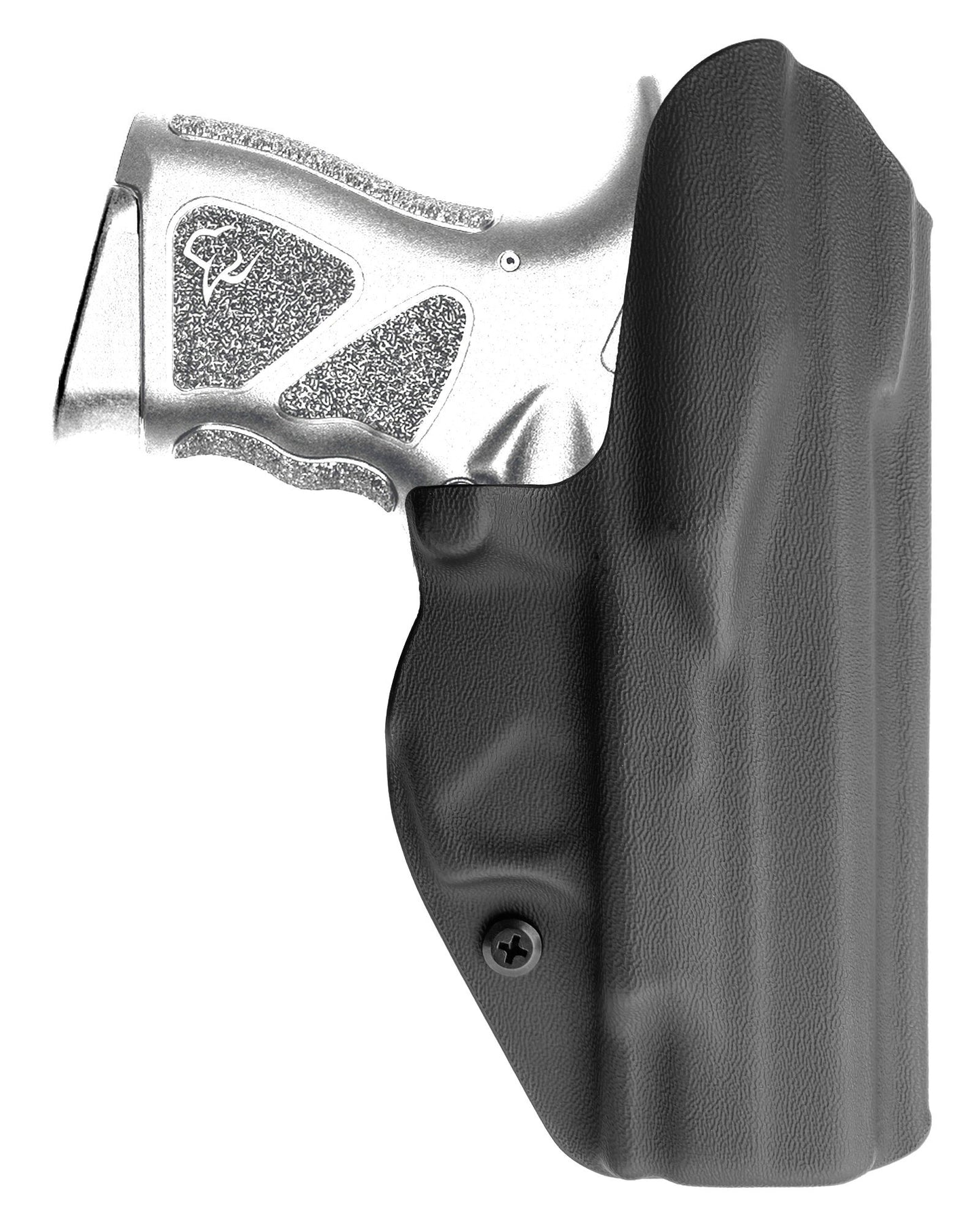Coldre Kydex Cobra para Taurus TH Compact (série), porte interno (IWB), mao canhoto, cor preto, traseira.