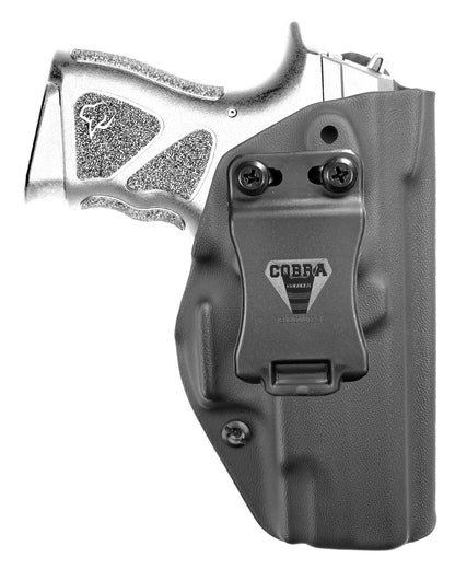 Coldre Kydex Cobra para Taurus TH Compact (série), porte interno (IWB), mao destro, cor preto, frente.
