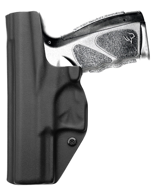 Coldre Kydex Cobra para Taurus TS9, porte interno (IWB), mao destro, cor preto, traseira.